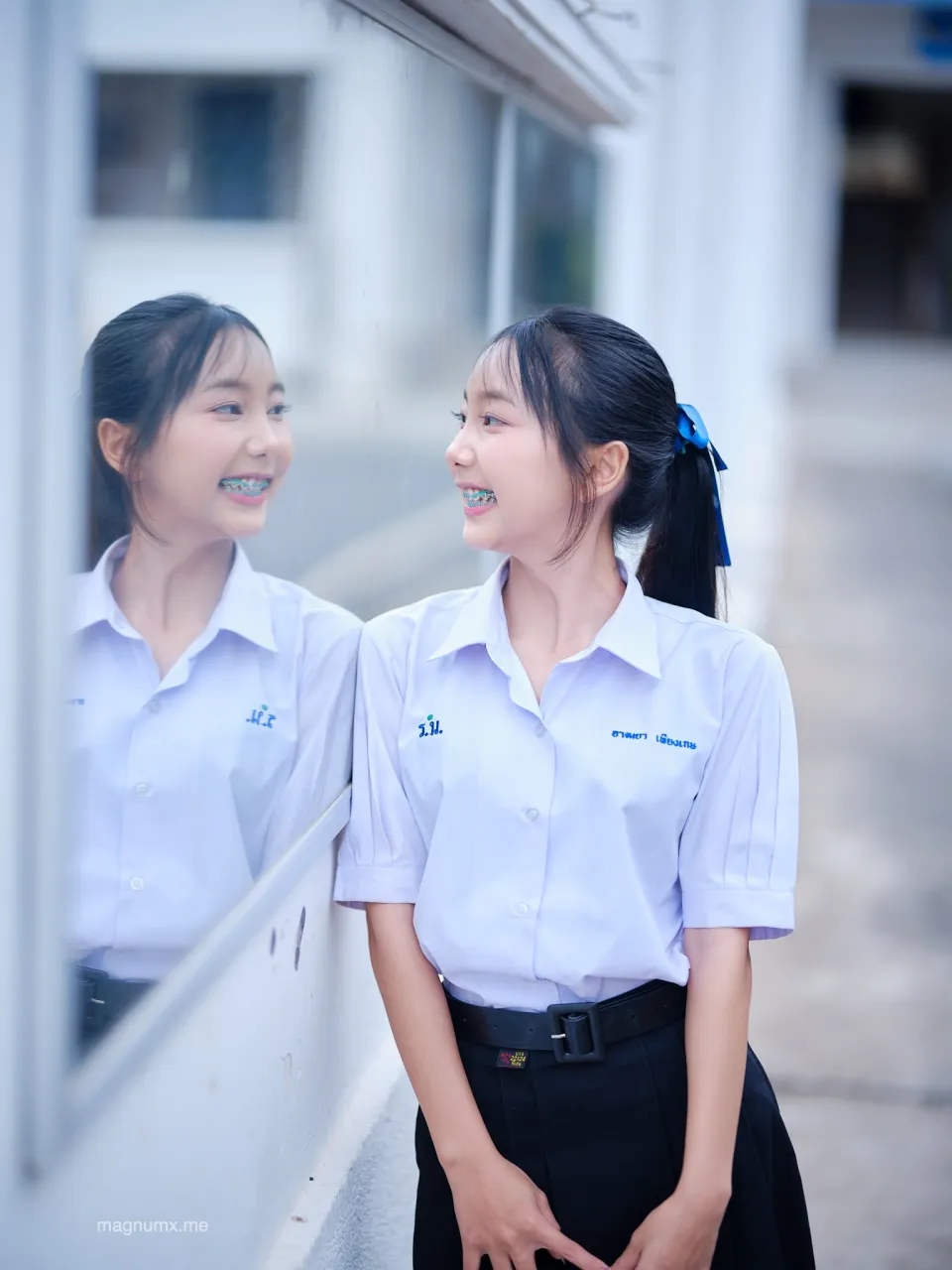 ถ่ายรูปพอร์ตนักเรียน สตรีราชินูทิศ